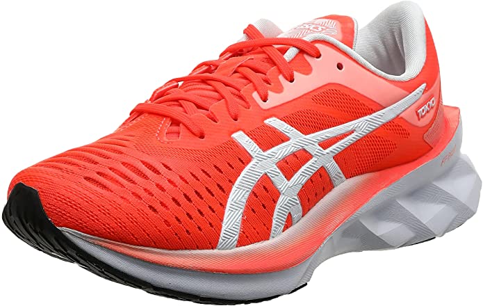 Women's Asics Novablast Tokyo, Sunrise RED/White, 9.5 B Medium