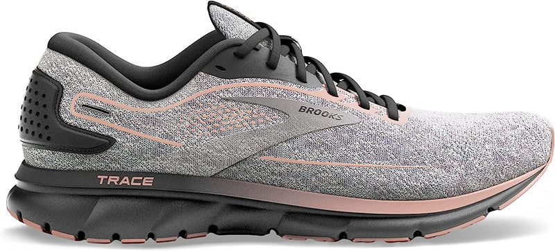Women's Brooks Trace 2, Grey/Blackened Pearl/Peach, 11.5 B Medium