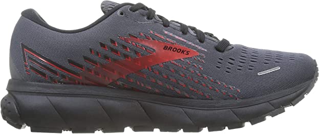 Men's Brooks Ghost 13 GTX, Black/Ebony/Red, 8 D Medium