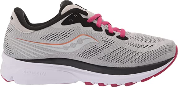 Women's Saucony Ride 14, Fog/Cherry, 11 D Wide