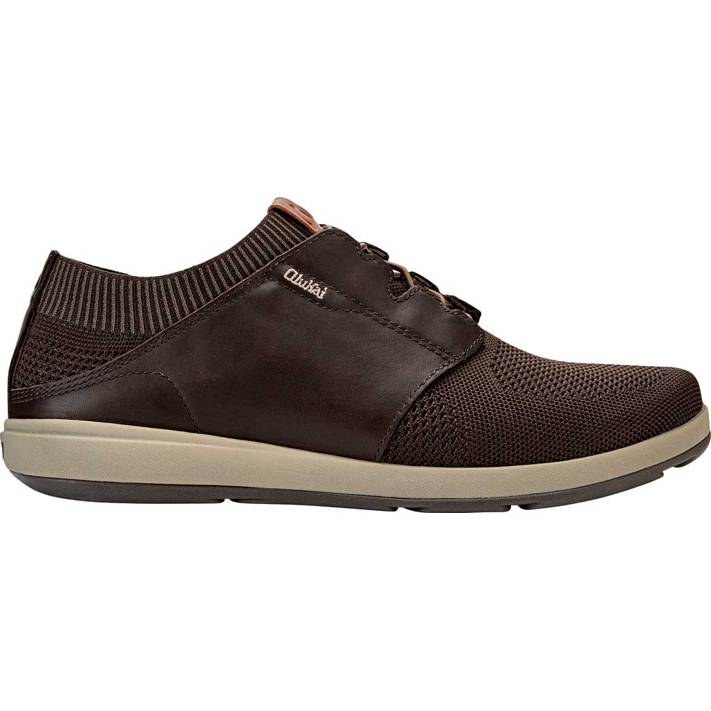 Men's Olukai Makia Ulana, Espresso/Husk, 11.5 D Medium