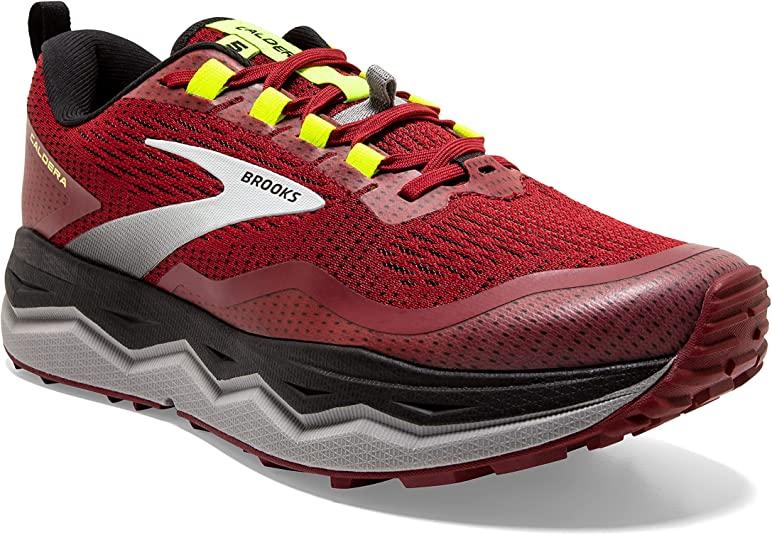 Men's Brooks Caldera 5, Red/Black/Nightlife, 13 D Medium