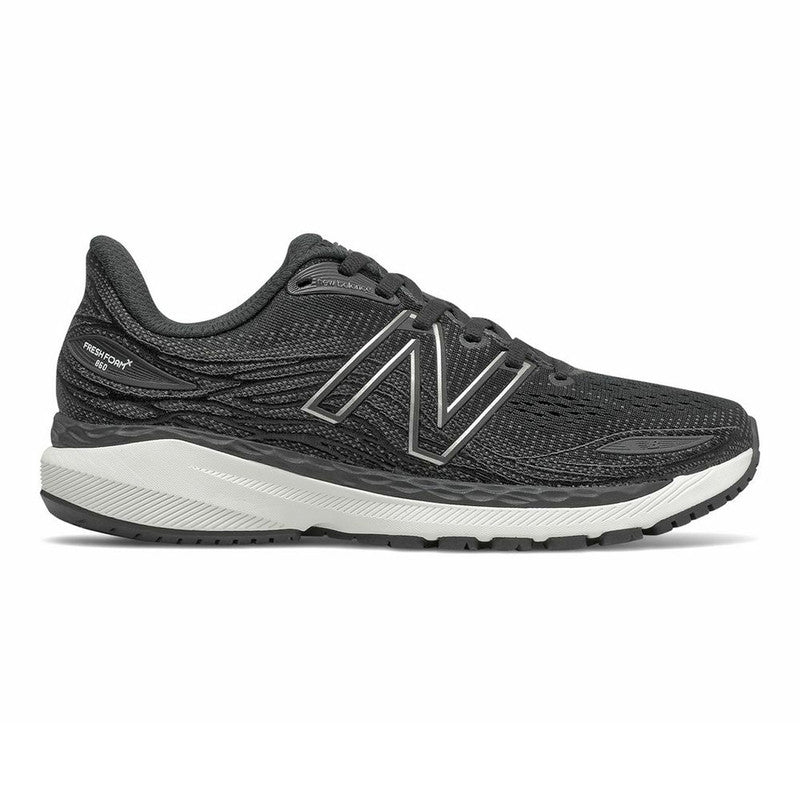Women's New Balance Fresh Foam X 860v12, Black/White, 6.5 D Wide