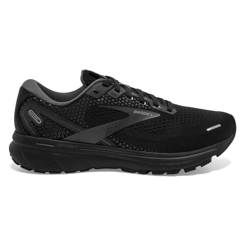 Women's Brooks Ghost 14, Black/Black/Ebony, 6 D Wide