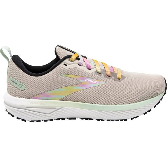 Women's Brooks Revel 6, White/Silver Lining/Black, 12 B Medium