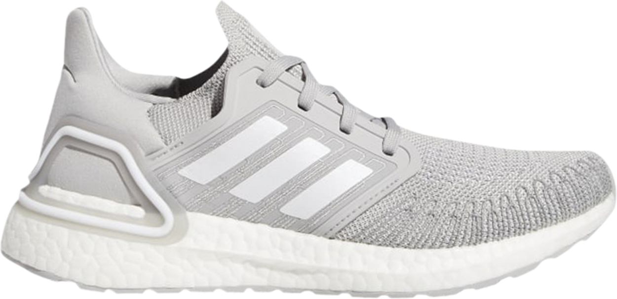 Women's adidas Ultraboost 20, Grey/White, 9 B Medium