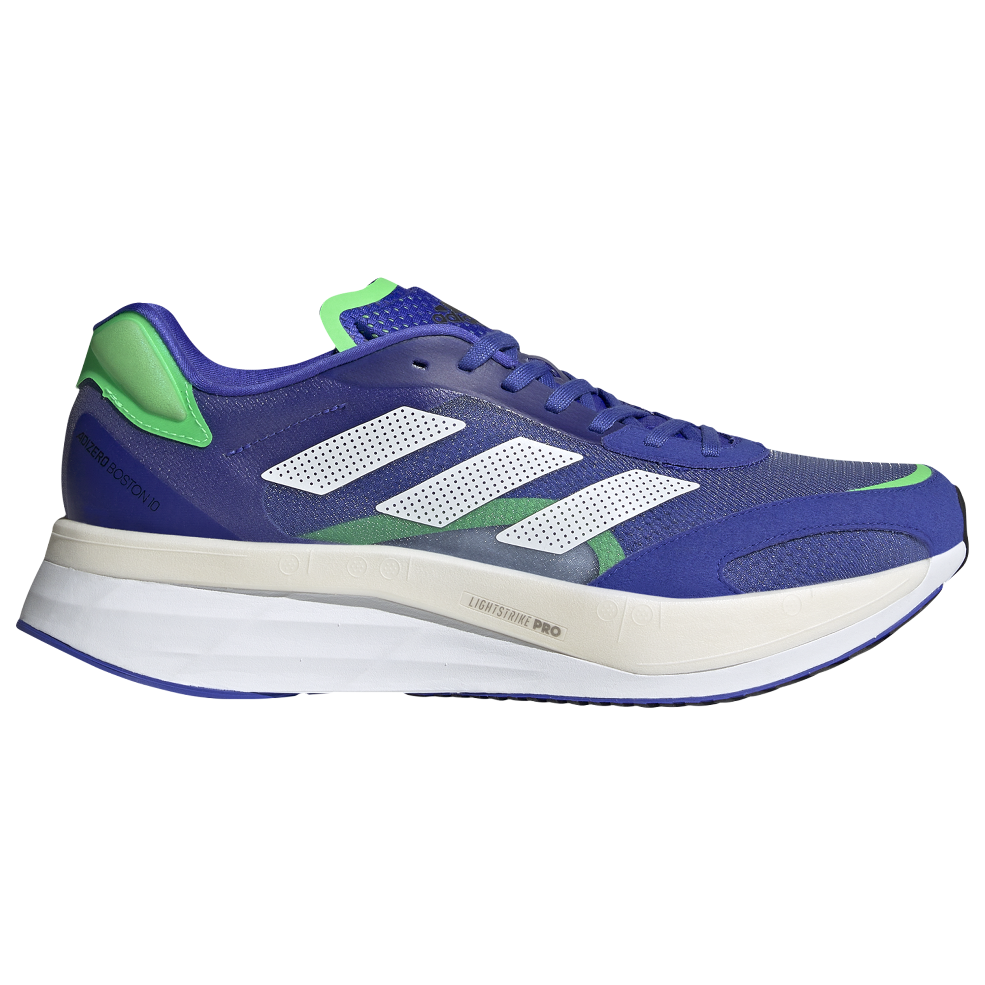 Men's Adidas Adizero Boston 10, Blue/White, 9 D Medium