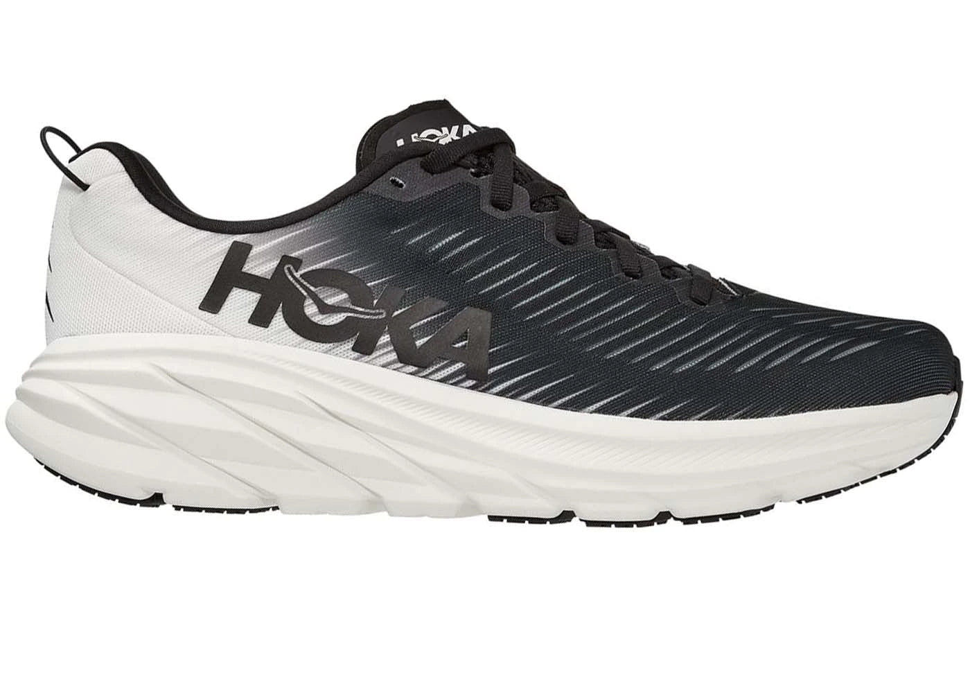 Men's Hoka Rincon 3, Black/White, 11 D Medium