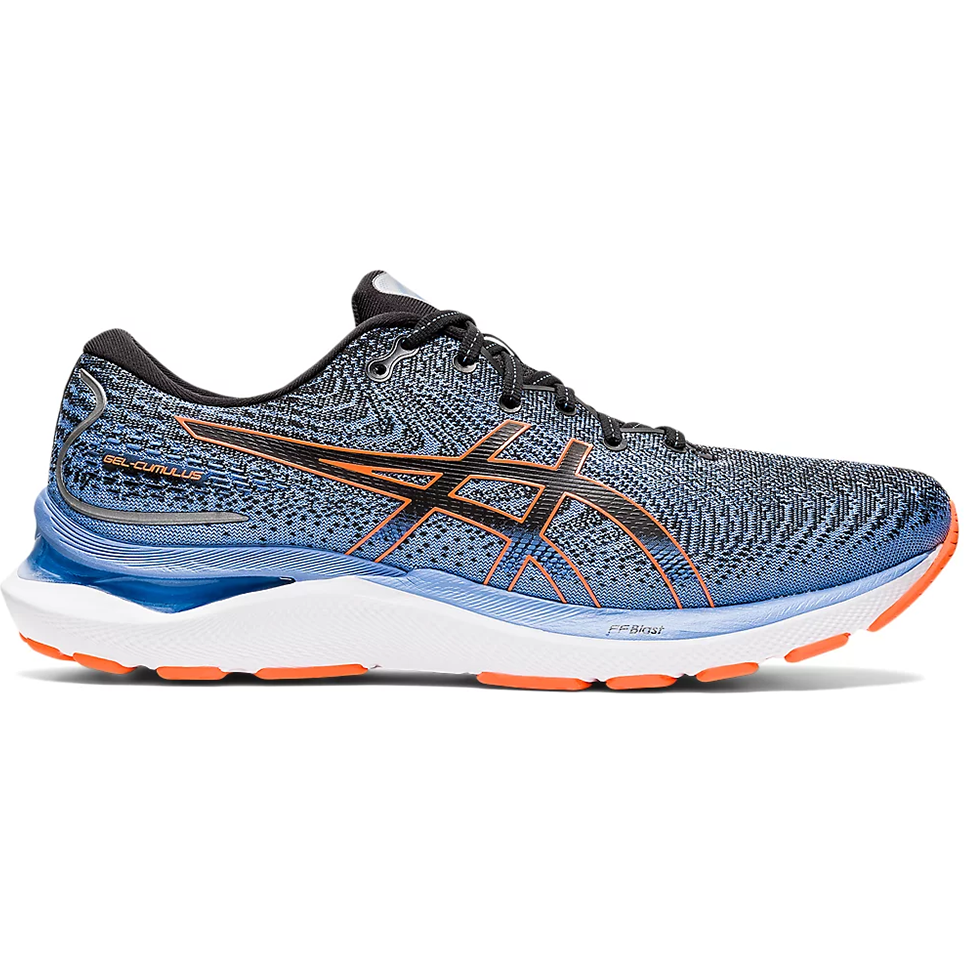 Men's Asics GEL-Cumulus 24, Black/Shocking Orange, 8.5 4E Extra Wide