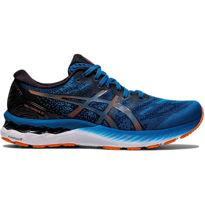 Men's Asics Gel-Nimbus 23, Reborn Blue/Black/Knit, 14 D Medium