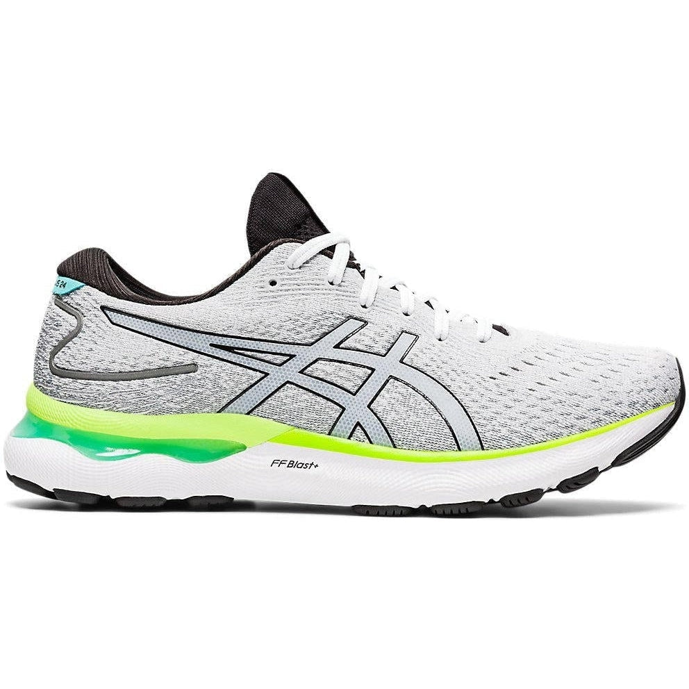 Men's Asics GEL-Nimbus 24, White/Black, 10 D Medium