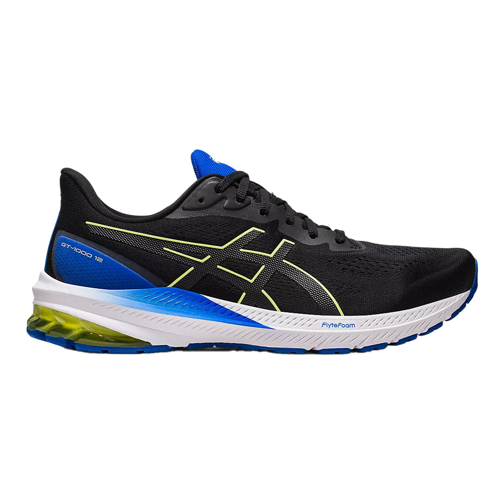 Men's Asics GT-1000 12, Black/Glow Yellow, 11 D Medium