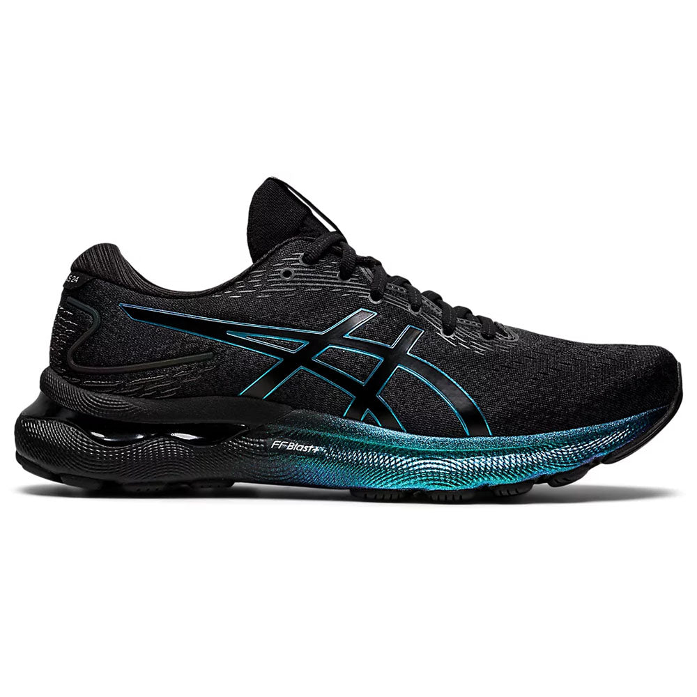 Men's Asics Gel-Nimbus 24 Platinum, Black/Black, 12.5 D Medium