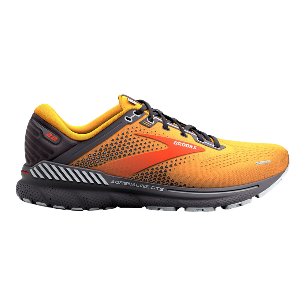 Men's Brooks Adrenaline GTS 22, Orange/Pearl/High Rise, 10.5 D Medium