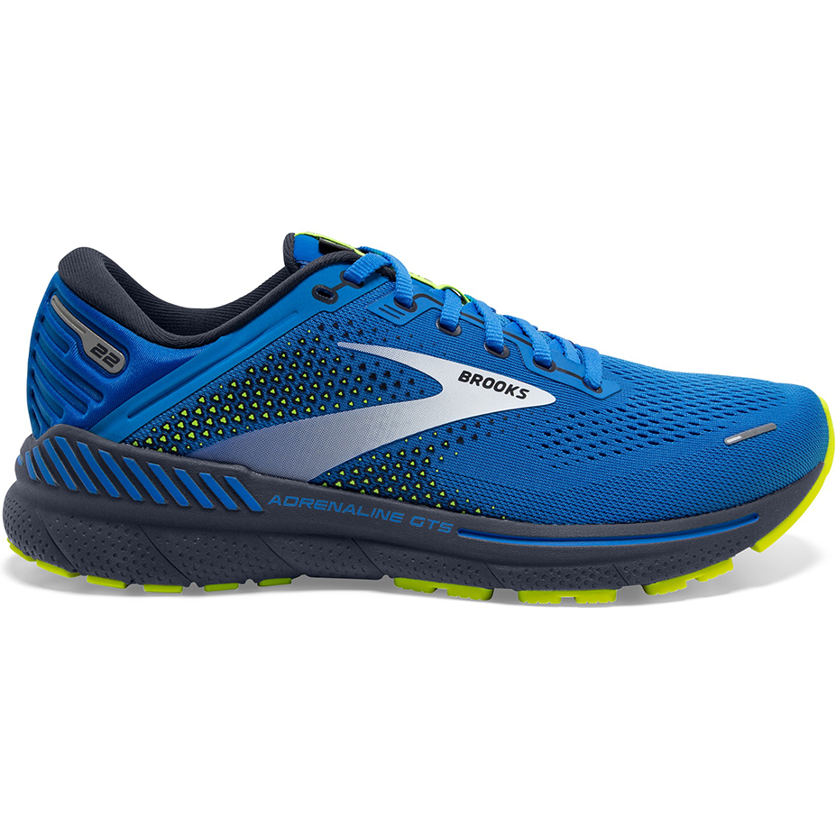 Men's Brooks Adrenaline GTS 22, Blue/India Ink/Nightlife, 9.5 D Medium