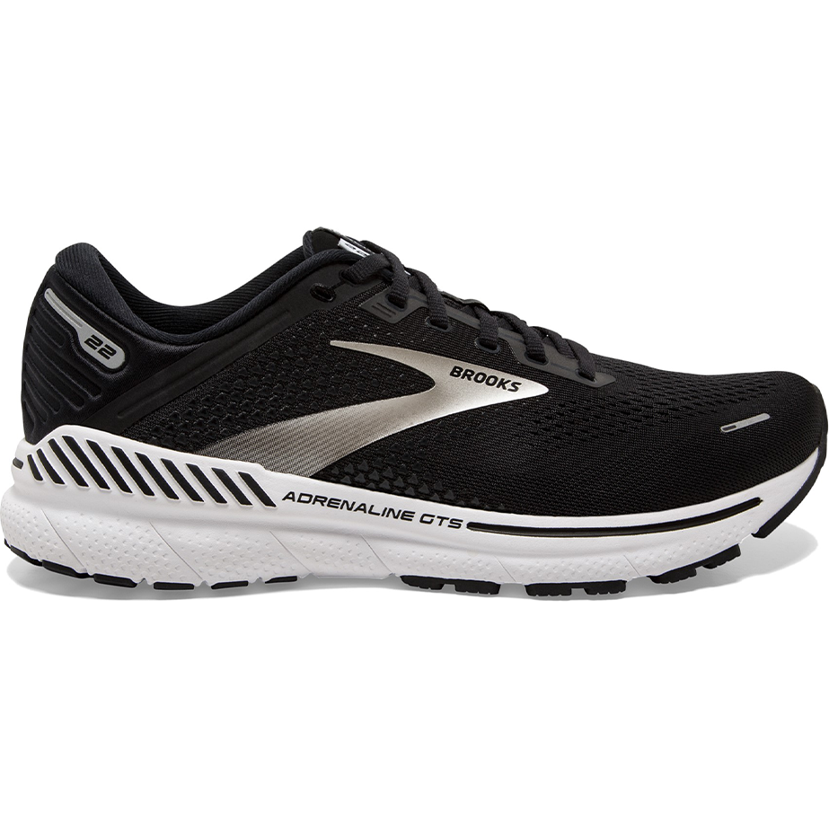 Men's Brooks Adrenaline GTS 22, Black/Silver/Anthracite, 12.5 2E Wide