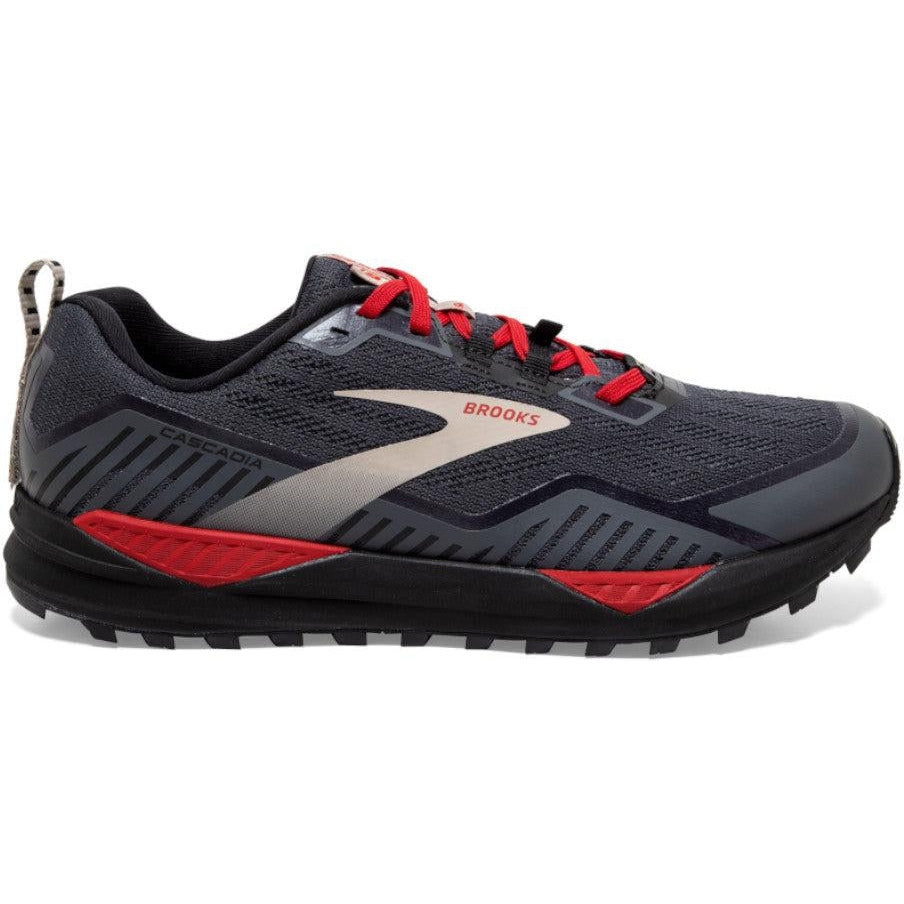 Men's Brooks Cascadia 15 GTX, Black/Ebony/Red, 11 D Medium