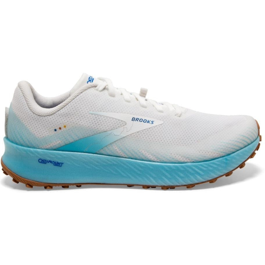 Men's Brooks Catamount, White/Iced Aqua/Blue, 12.5 D Medium