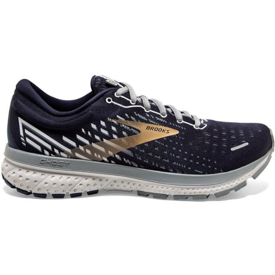 Men's Brooks Ghost 13, Peacoat/Grey/Gold, 12.5 D Medium
