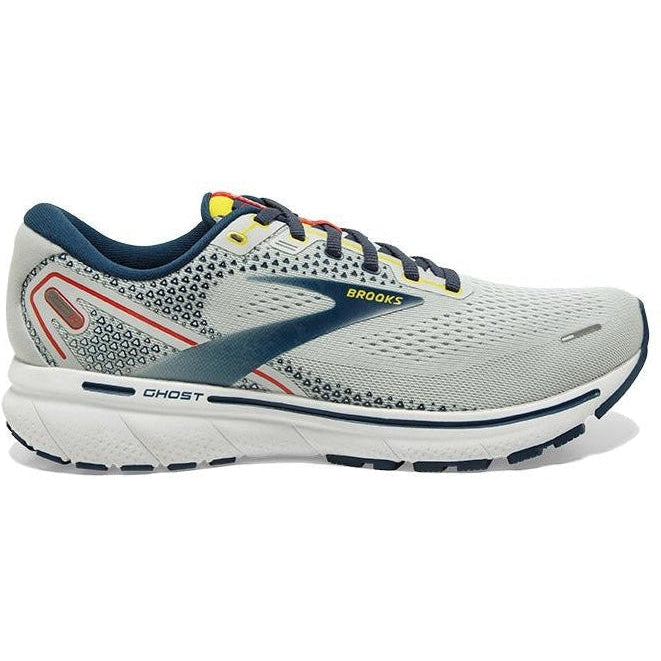 Men's Brooks Ghost 14, Grey/Titan/Maize, 9 D Medium