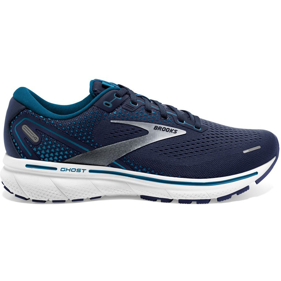 Men's Brooks Ghost 14, Navy/Stellar/White, 11.5 D Medium