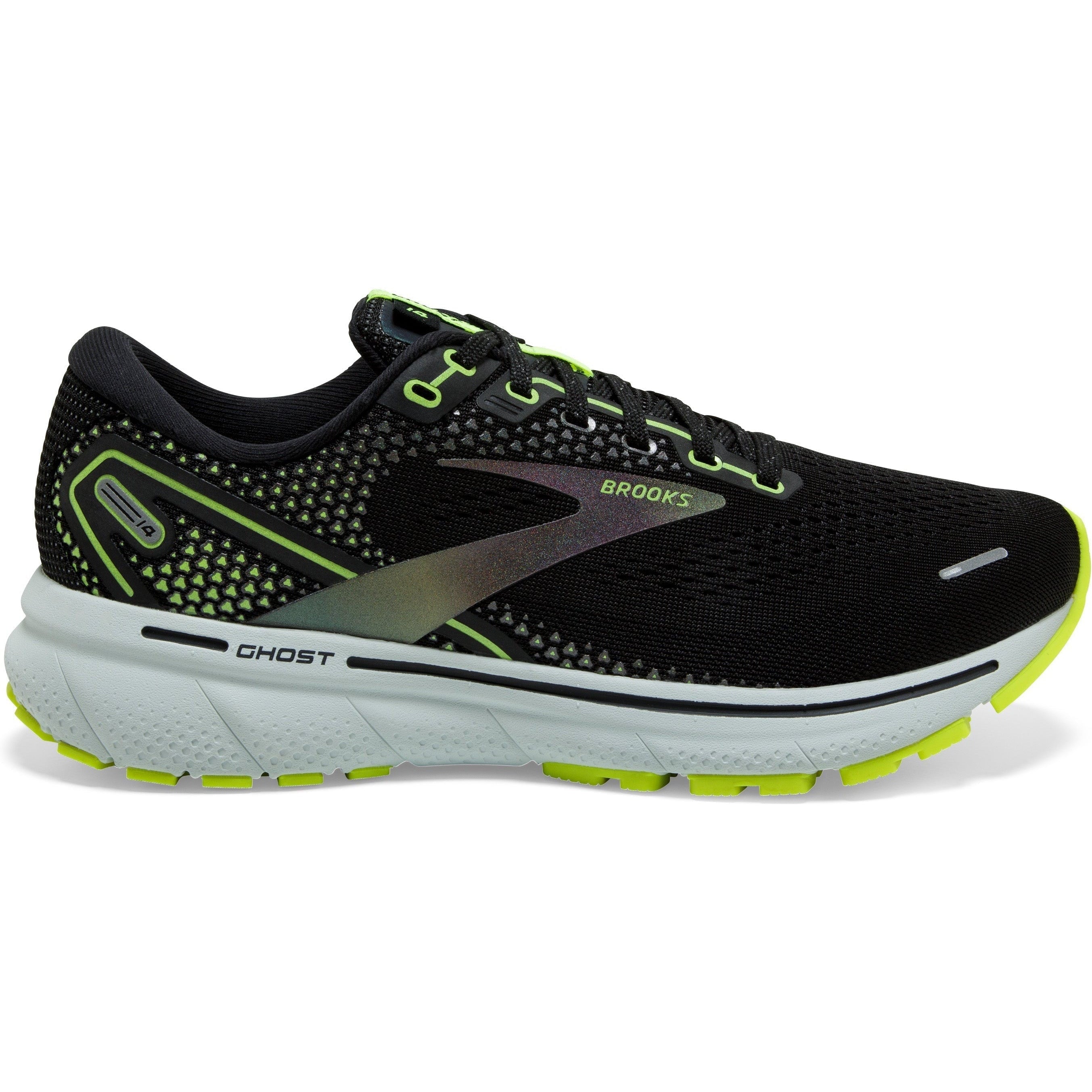 Men's Brooks Ghost 14, Black/Nightlife/Spa Blue, 11 D Medium