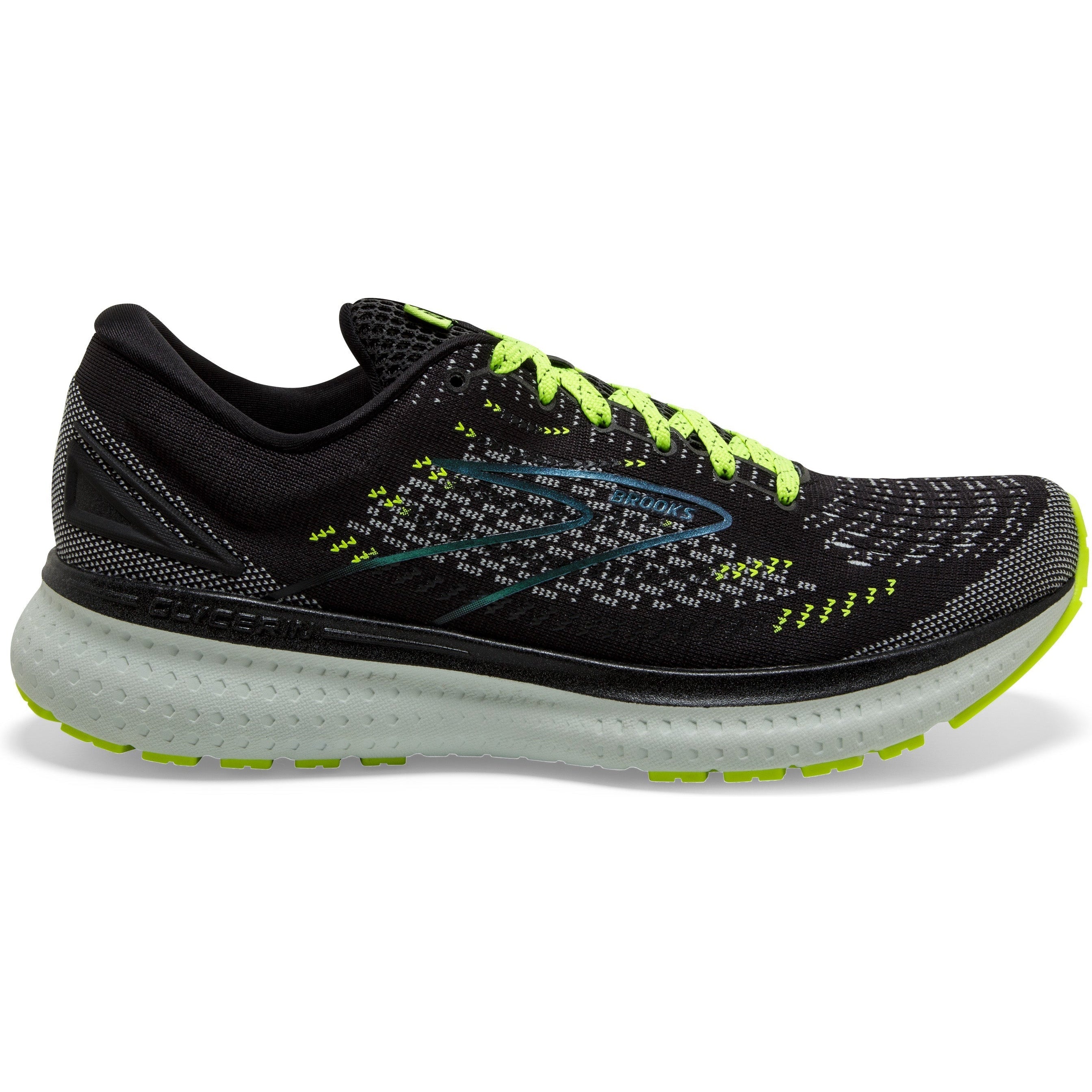 Men's Brooks Glycerin 19, Black/Nightlife/Spa Blue, 10.5 D Medium
