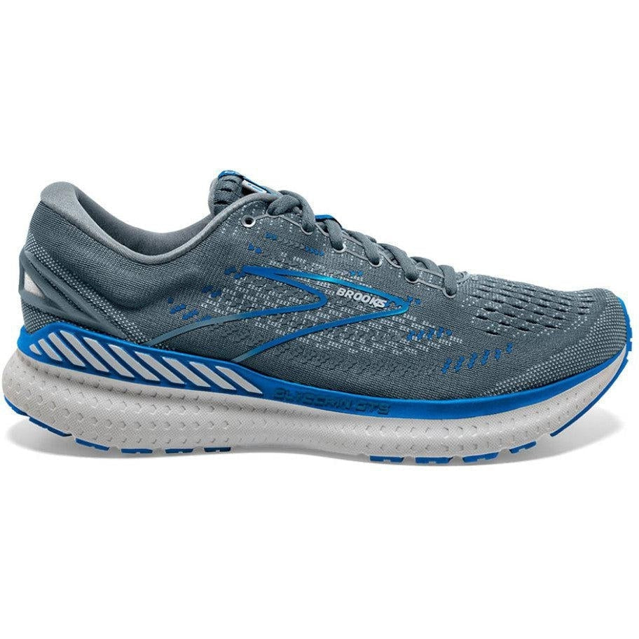 Men's Brooks Glycerin GTS 19, Quarry/Grey/Dark Blue, 8 D Medium