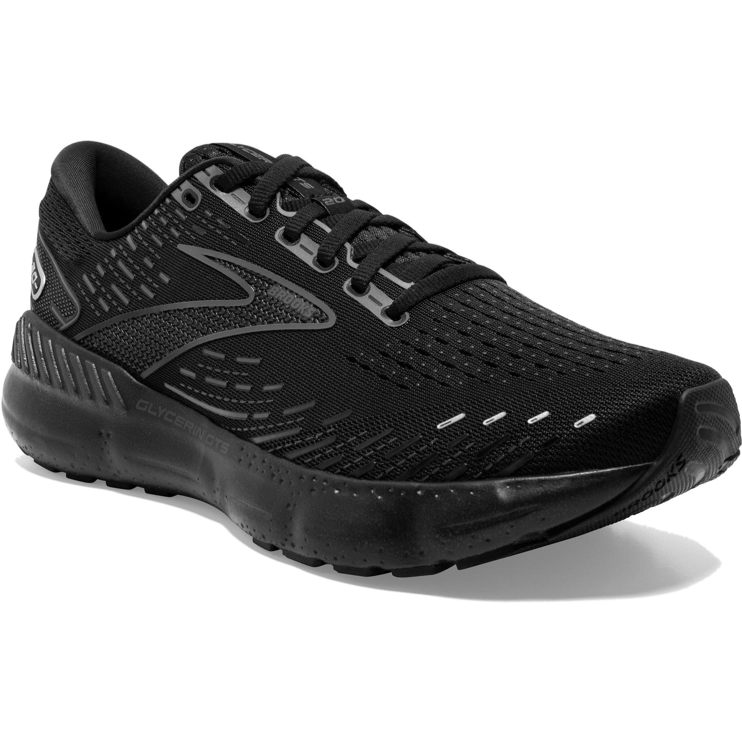 Men's Brooks Glycerin GTS 20, Black/Black/Ebony, 15 D Medium