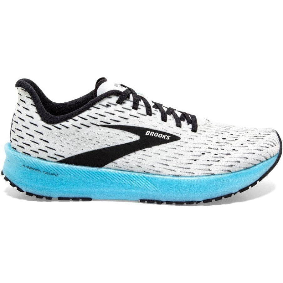 Men's Brooks Hyperion Tempo, White/Black/Iced Aqua, 11 D Medium