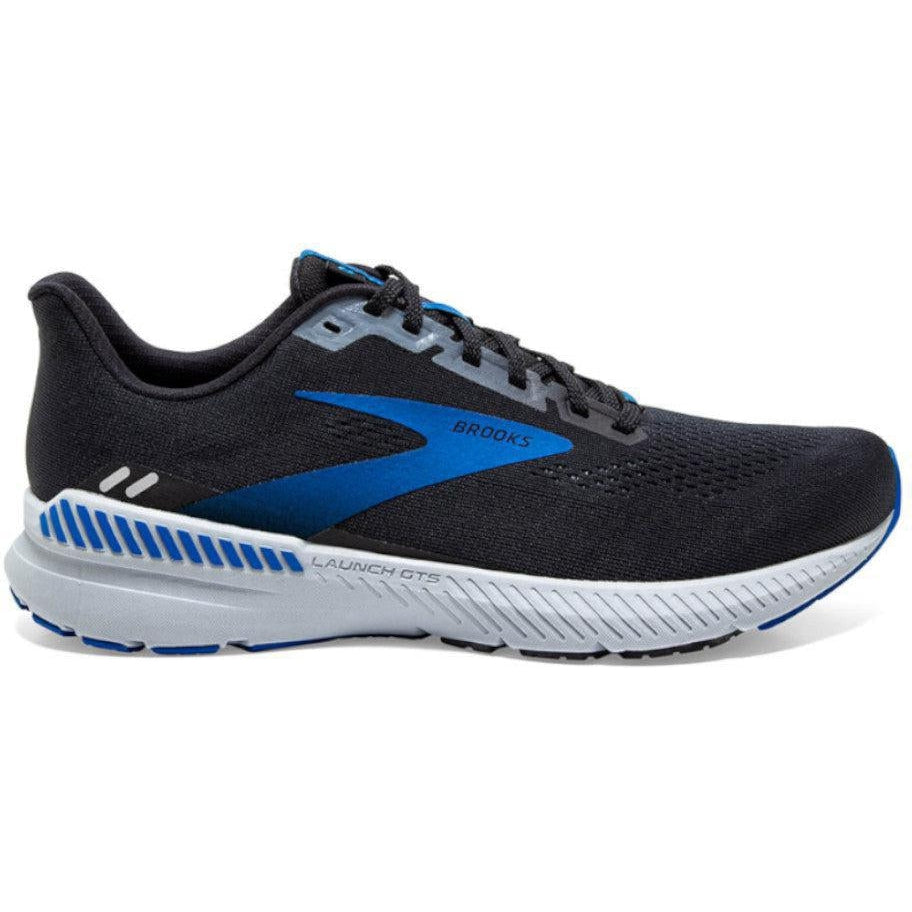 Men's Brooks Launch GTS 8, Black/Grey/Blue, 7.5 D Medium