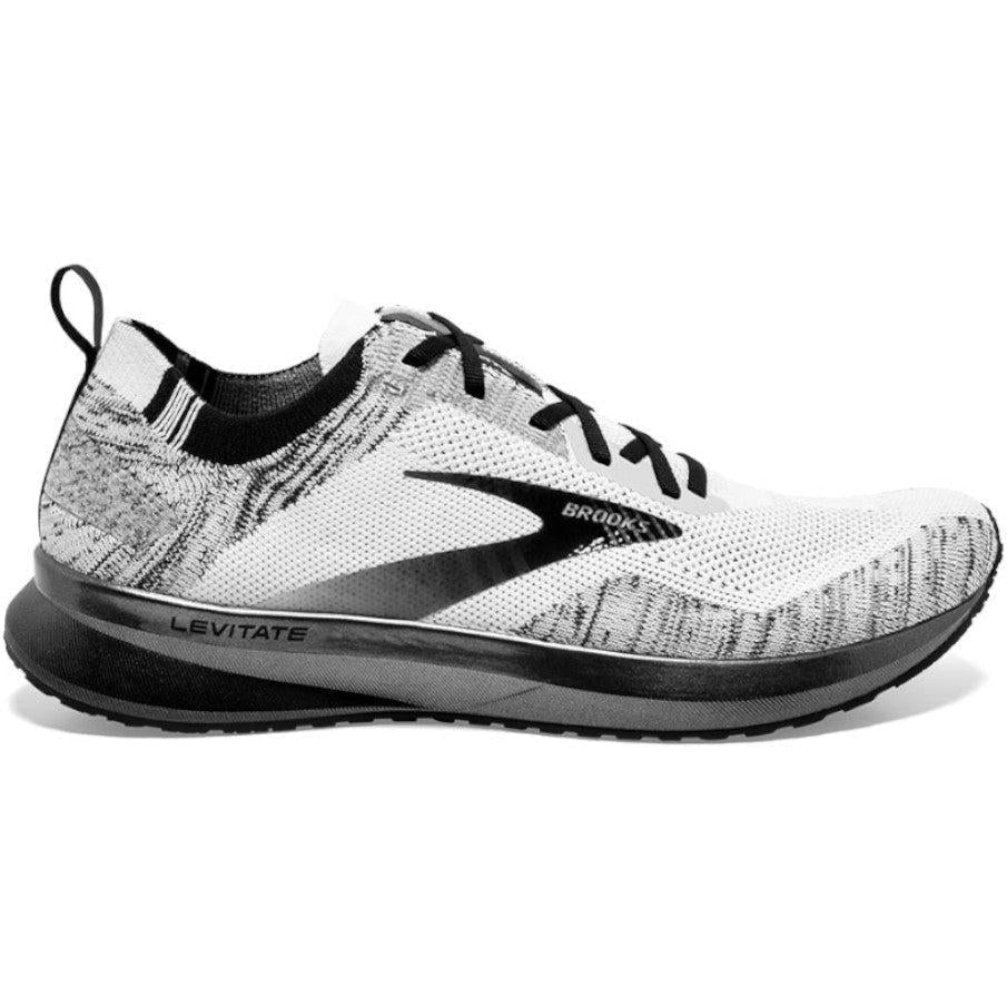Men's Brooks Levitate 4, White/Black, 9 D Medium
