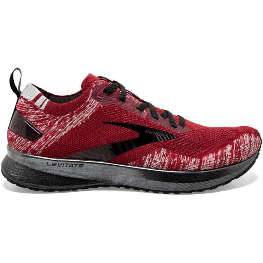 Men's Brooks Levitate 4, Red/Grey/Black, 10 D Medium