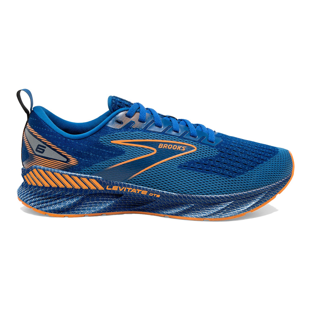 Men's Brooks Levitate GTS 6, Classic Blue/Orange, 9.5 D Medium