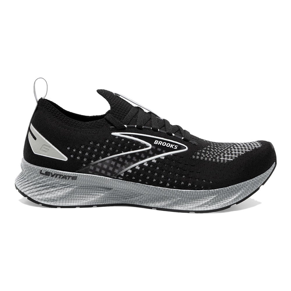 Men's Brooks Levitate StealthFit 6, Black/Grey/Oyster, 11.5 D Medium