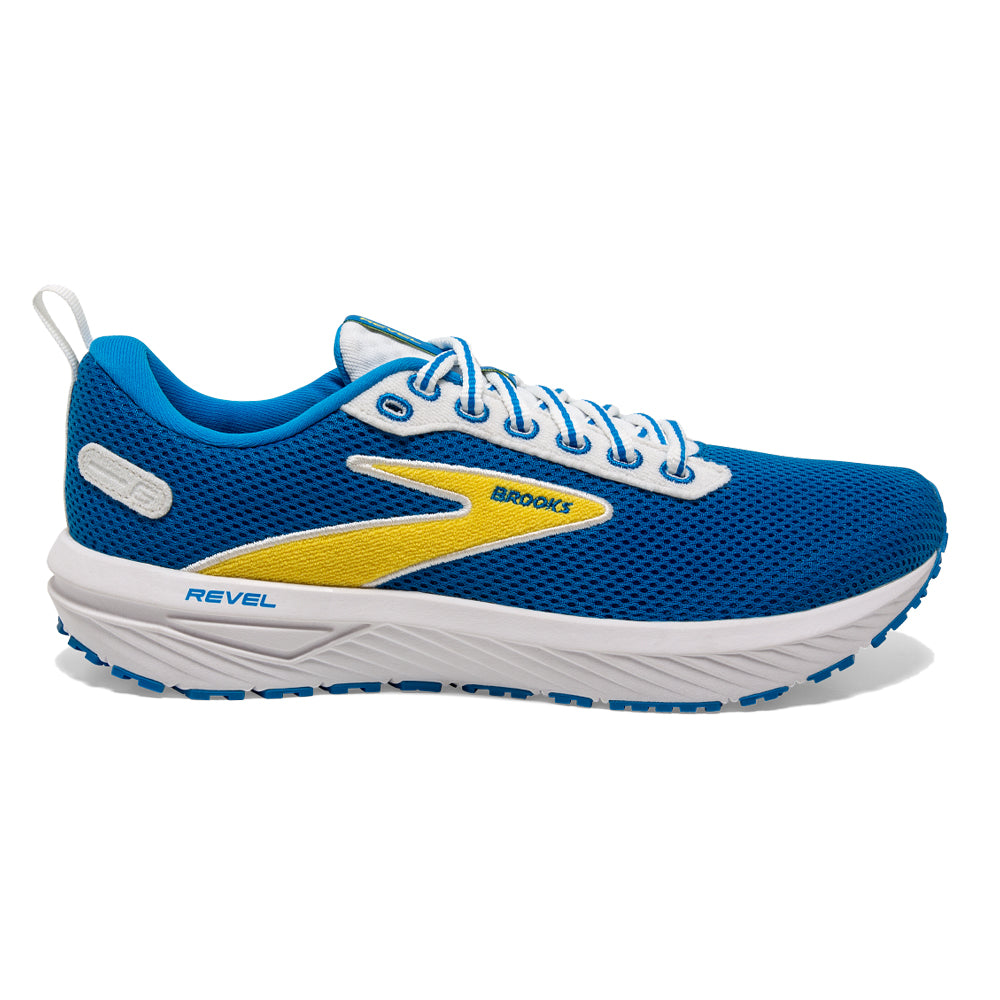 Men's Brooks Revel 6, Blue/Yellow, 11 D Medium