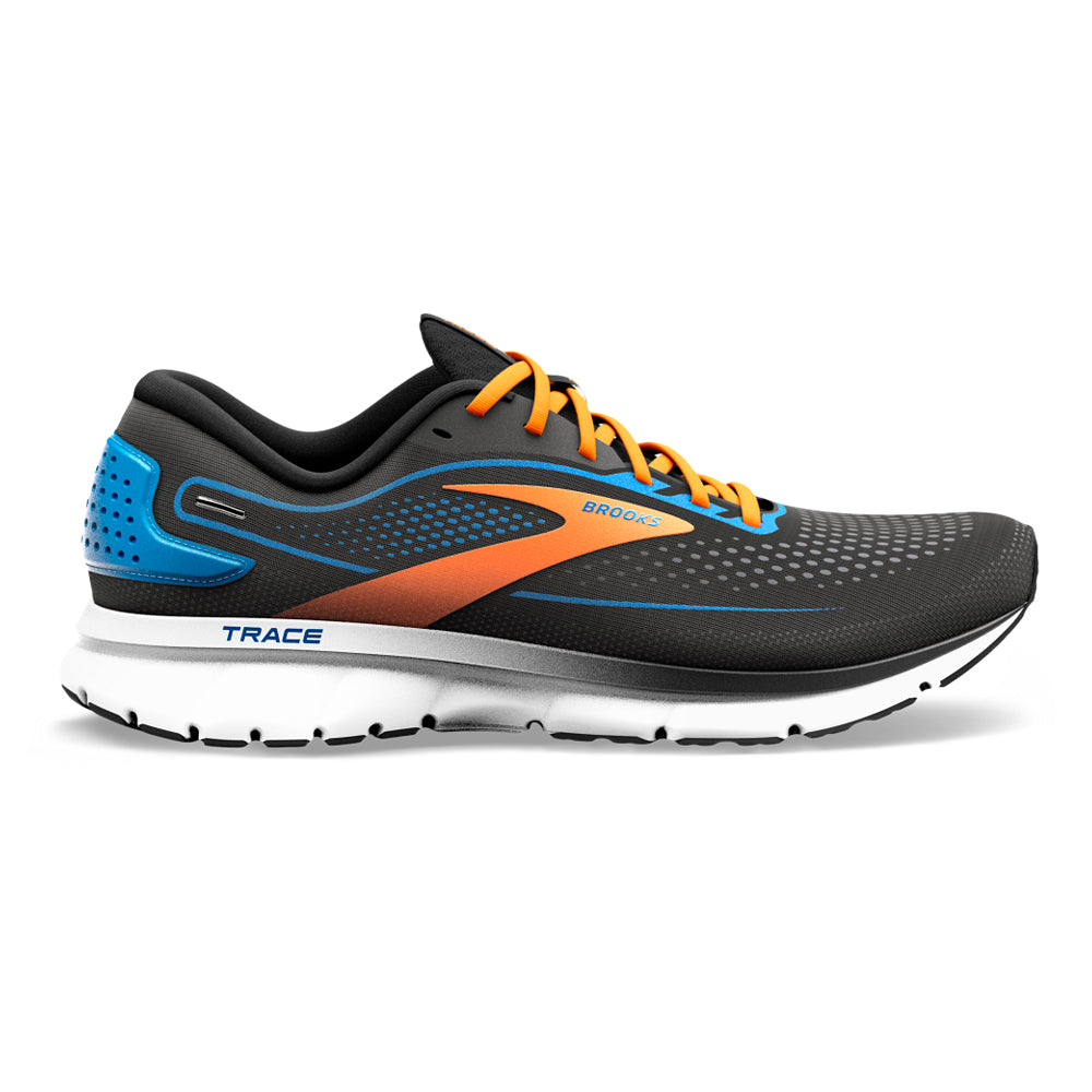 Men's Brooks Trace 2, Black/Classic Blue/ Orange, 10 D Medium