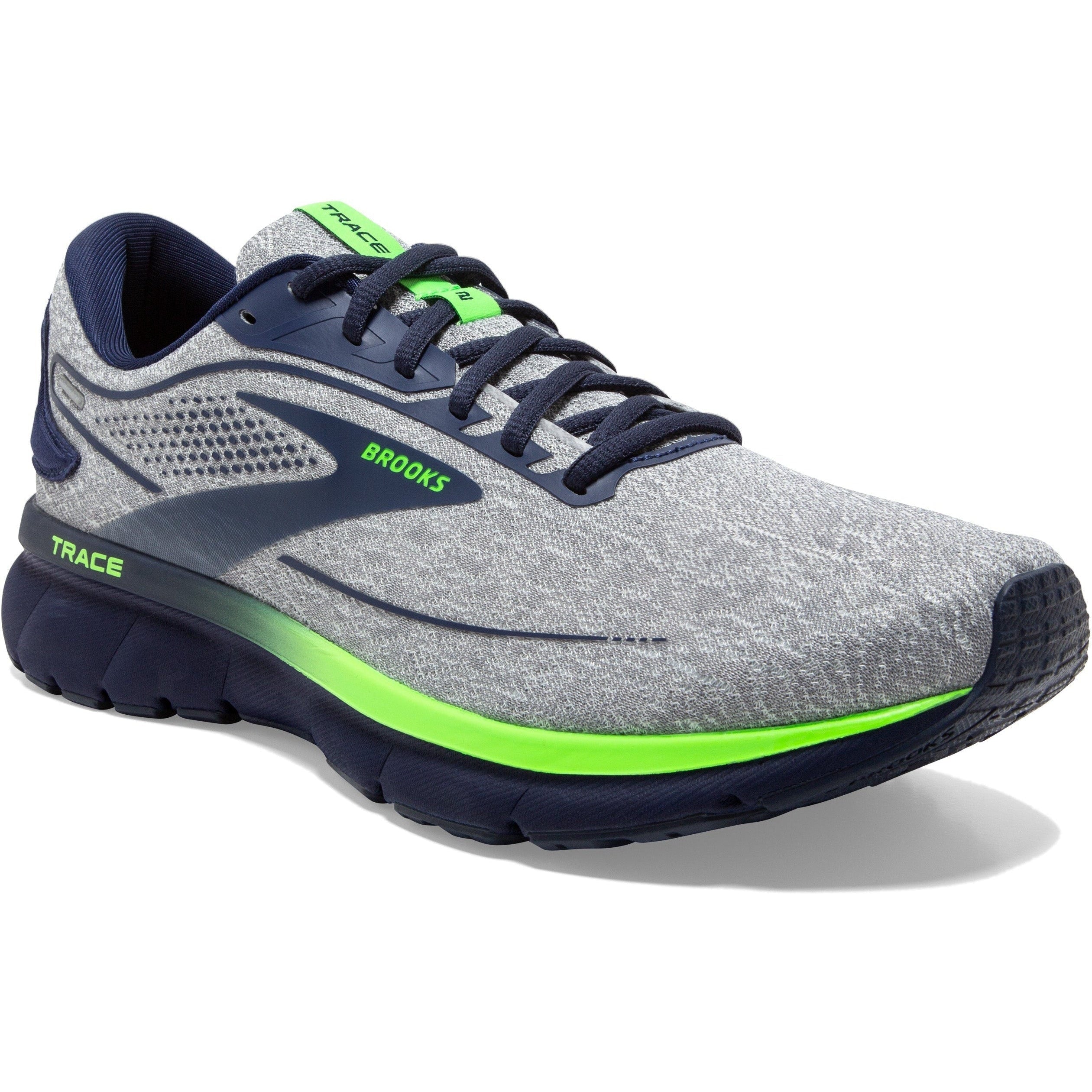 Men's Brooks Trace 2, Grey/Blue/Green Gecko, 8.5 D Medium