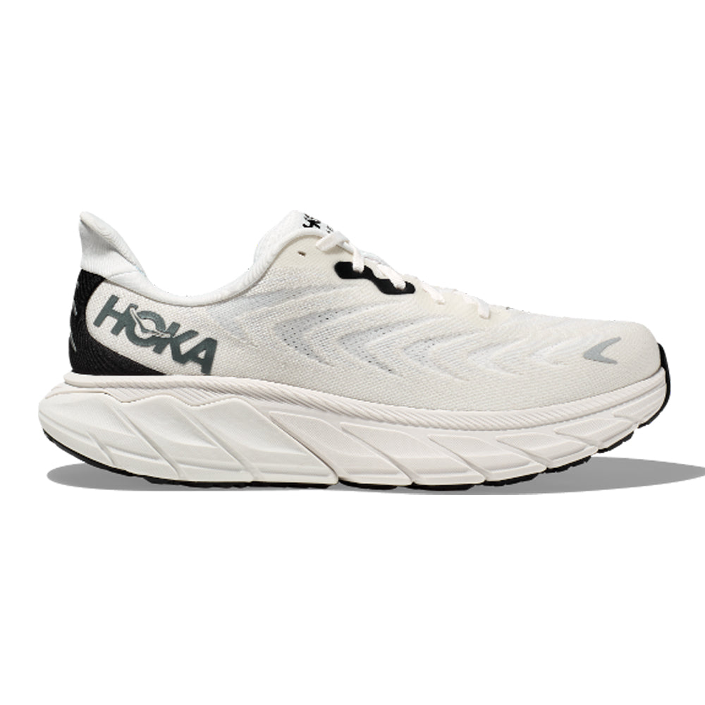 Men's Hoka Arahi 6, Blanc De Blanc/Steel Wool, 11.5 D Medium