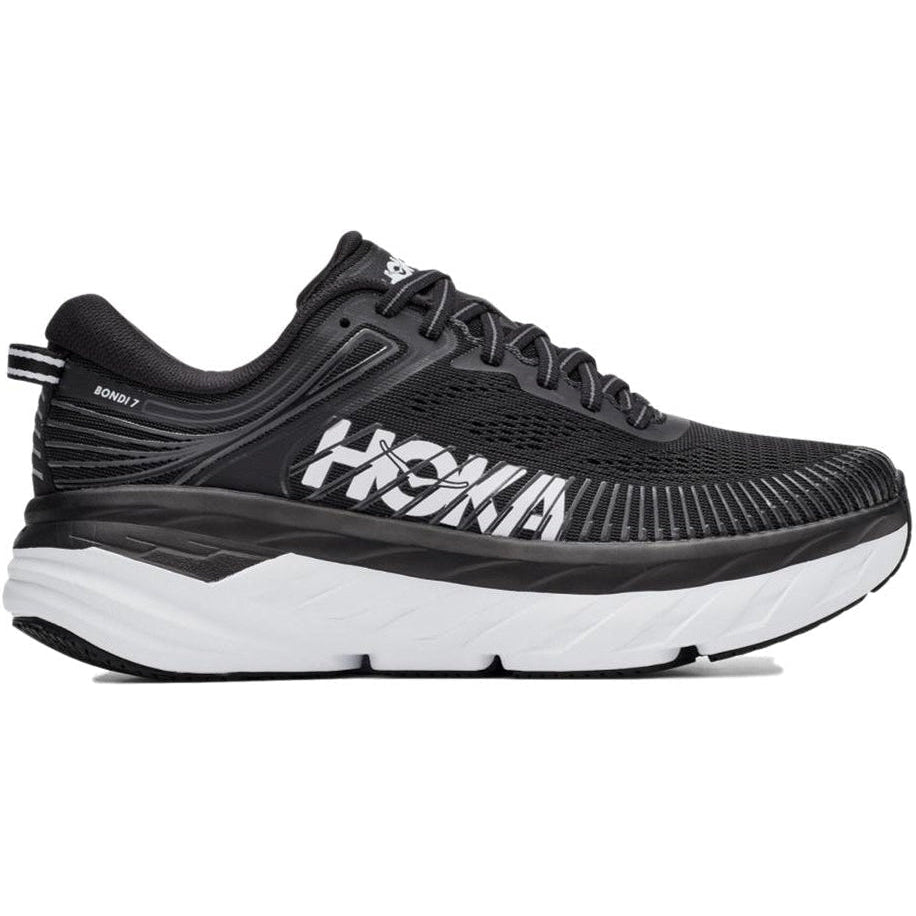 Men's Hoka Bondi 7, Black/White, 12 D Medium