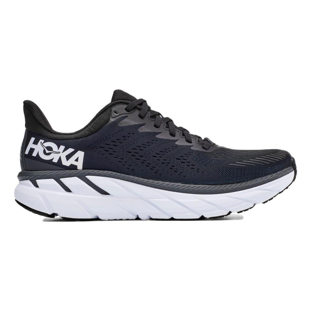 Men's Hoka Clifton 7, Black/White, 8 D Medium