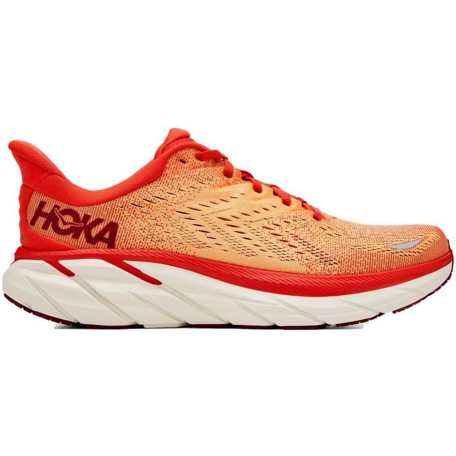 Men's Hoka Clifton 8, Fiesta/Blazing Orange, 9.5 D Medium