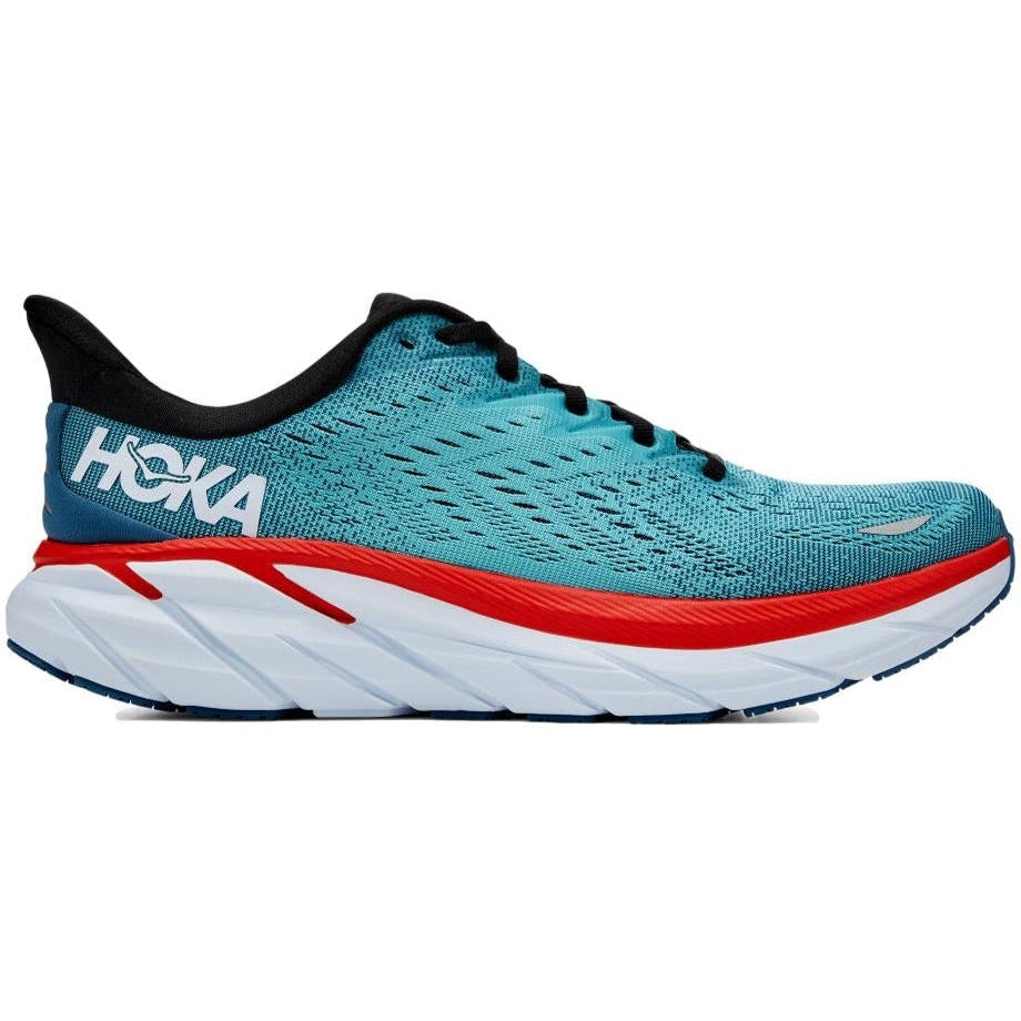 Men's Hoka Clifton 8, Real Teal/Aquarelle, 12 D Medium