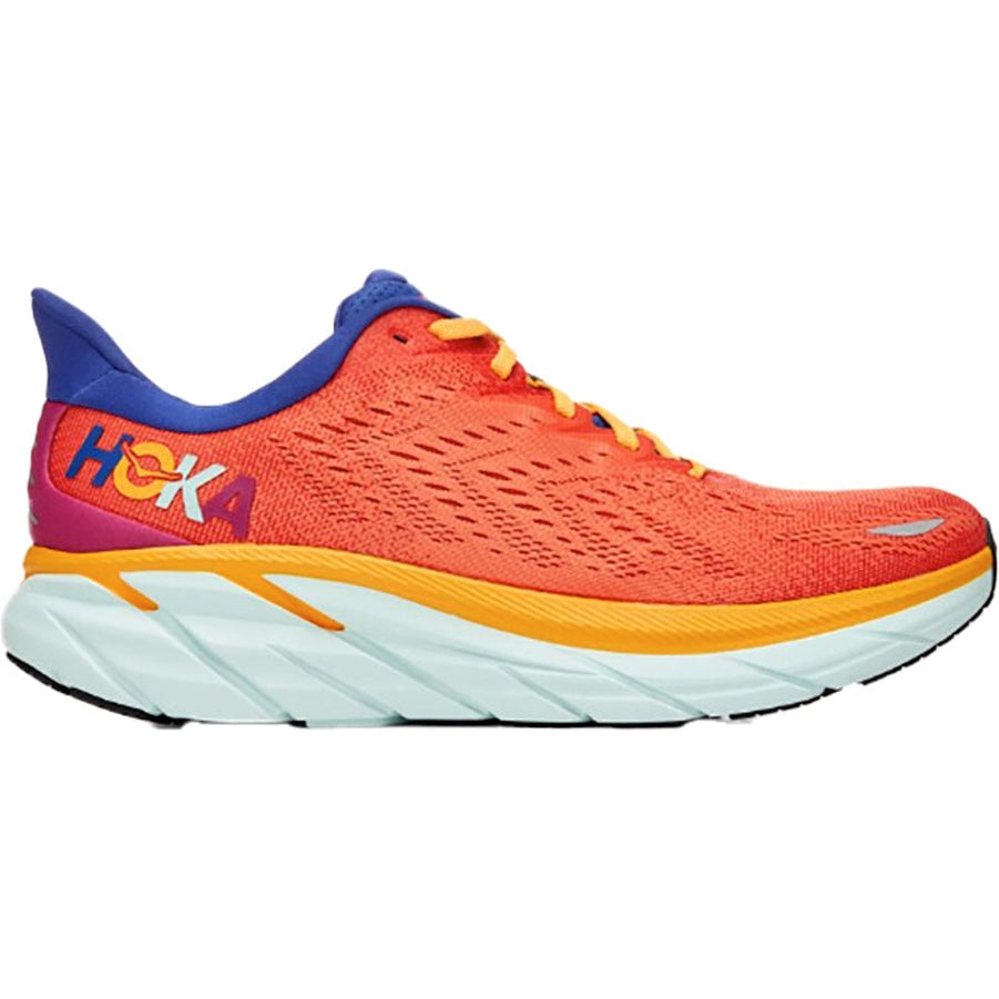 Men's Hoka Clifton 8, Fiesta/Bluing, 11 D Medium