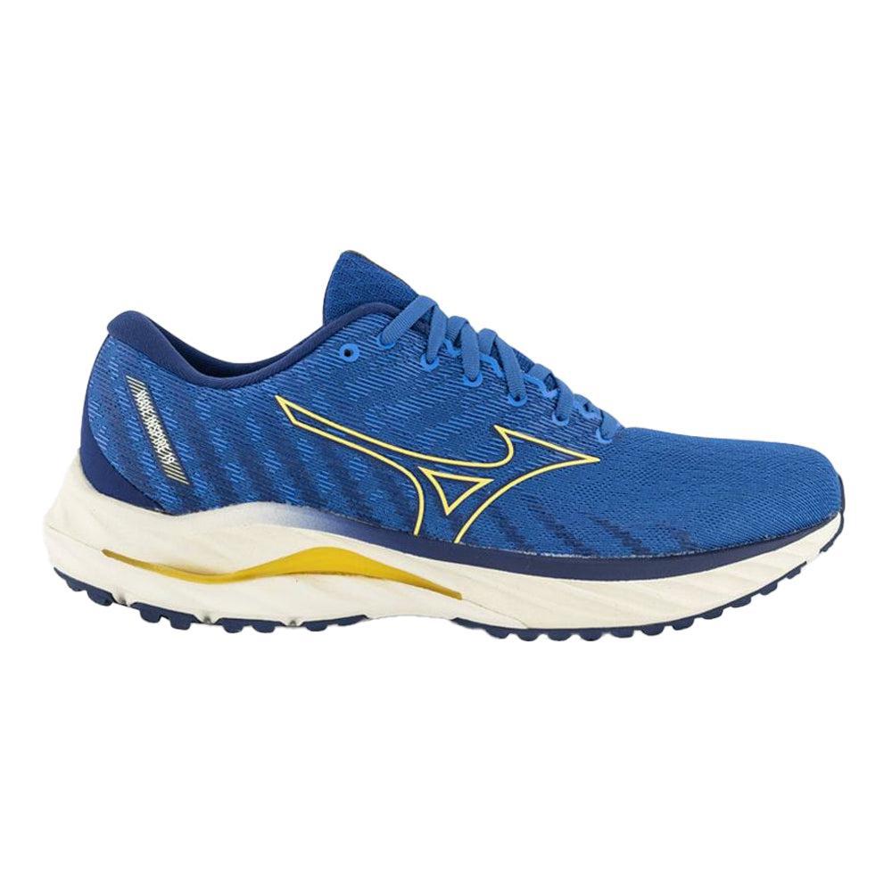 Men's Mizuno Wave Inspire 19, Snorkel Blue-Pale Marigold, 9.5 D Medium