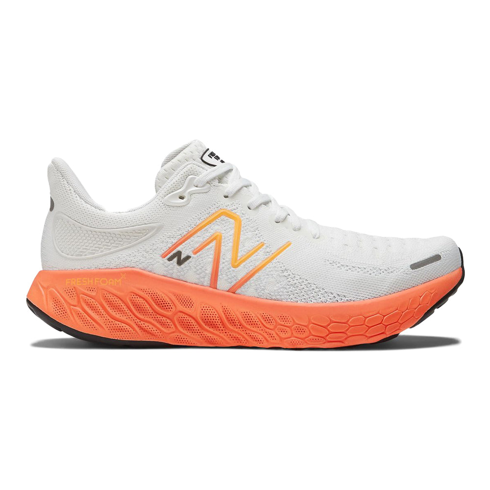 Men's New Balance Fresh Foam X 1080v12, White/Neon Dragonfly, 8 D Medium