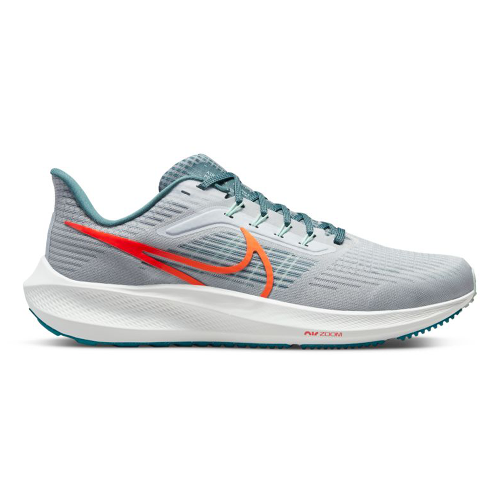 Men's Nike Air Zoom Pegasus 39, Pure Platinum/Mineral Slate/Bright Spruce/Total Orange, 12 D Medium