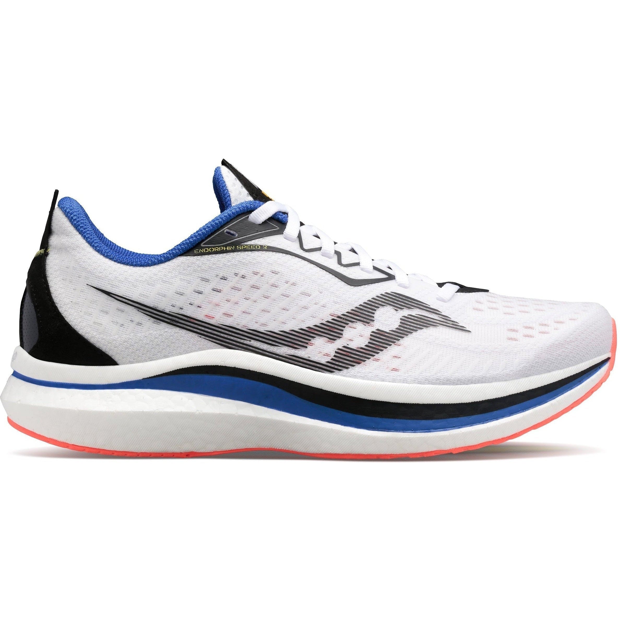 Men's Saucony Endorphin Speed 2, White/Black/Vizi, 11.5 D Medium