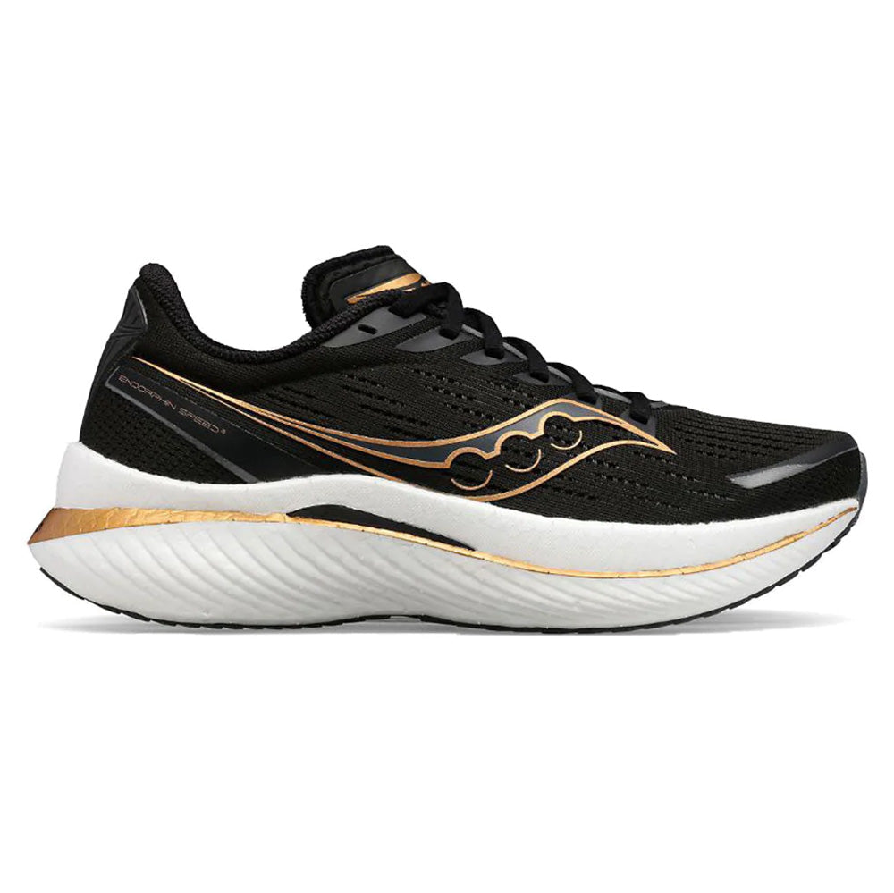 Men's Saucony Endorphin Speed 3, Black/Goldstruck, 9 D Medium
