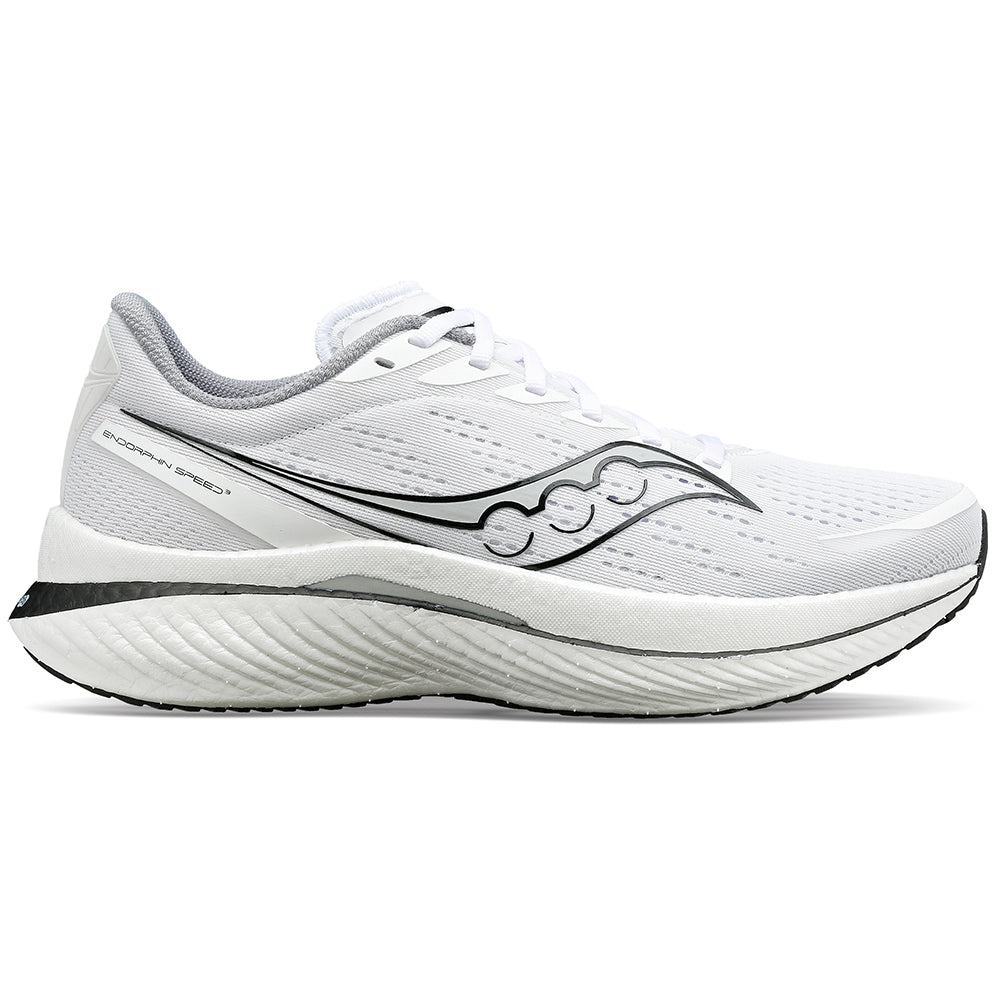 Men's Saucony Endorphin Speed 3, White/Black, 10 D Medium